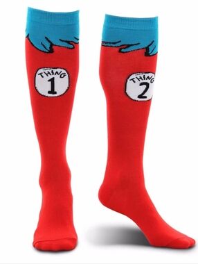 Dr. Seuss "Thing 1" and "Thing 2" costume socks officially licensed Kids Graphic